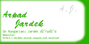 arpad jardek business card